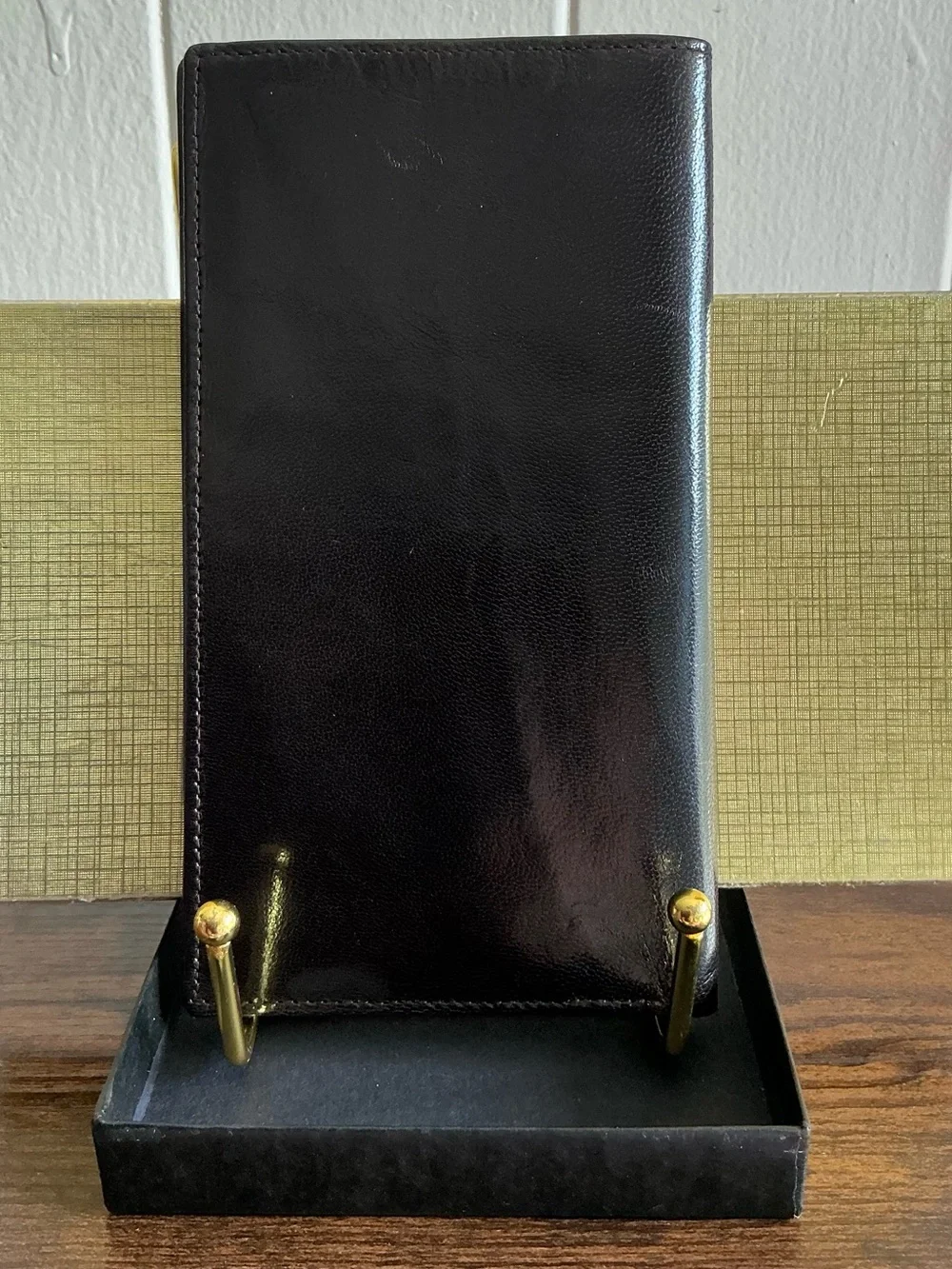 A HTF Rare Vintage Dark Brown Calfskin Leather Christian Dior Soft Travel Wallet